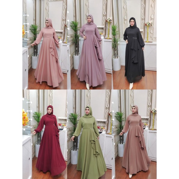 Gamis Maesyaro Dres set Pashmina payet by Bilqis