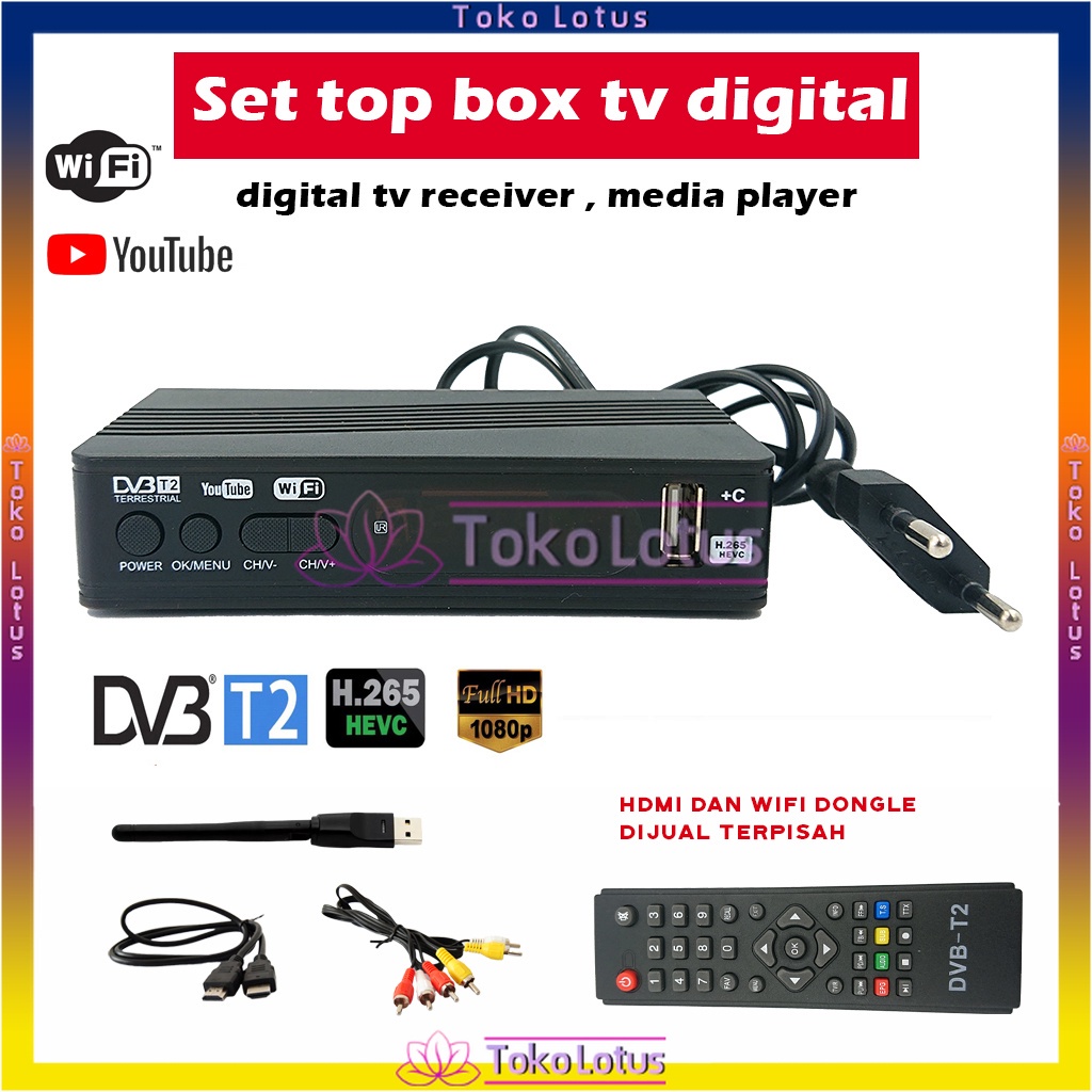 Digital Receiver Penerima Siaran  Full HD Advance Set Top Box TV / STB+Wifi / STB Saja (Bisa dapet semua channel )