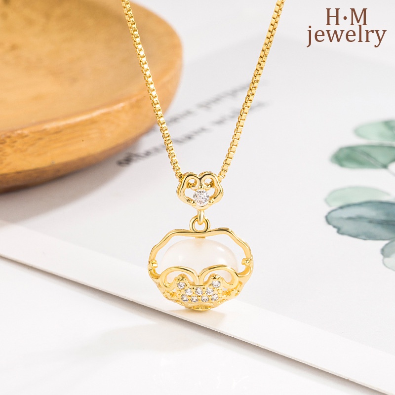 National Kalung Rantai Dengan Liontin Batu Chalcedony Putih Gaya Nasional Untuk Wanita 2022