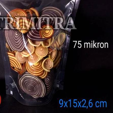 Plastik Kemasan 915 Snack Standing Pouch Bening Klip Zipper 100 gram