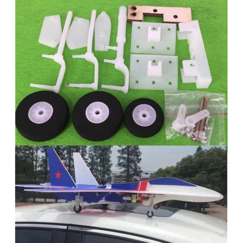 Roda pendaratan pesawat lending gear rc jet su -27 kt board