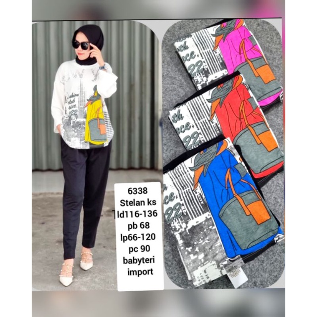 stelan kaos wanita 6338