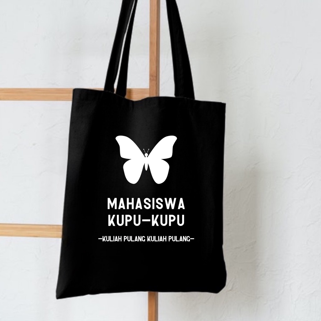 PROMO SALE 7.7 - [RESLETING - MUAT LAPTOP] TOTEBAG MAHASISWA BAHAN SEMI KANVAS / DINIR 300 KUAT UNTUK LAPTOP 13-14 INCH | TOTE BAG PRIA/WANITA NGAMPUS | TOTEBAG MAHASISWA KUPU-KUPU PEJUANG SKRIPSI | TOTE BAG SEKOLAH, KERJA, KULIAH