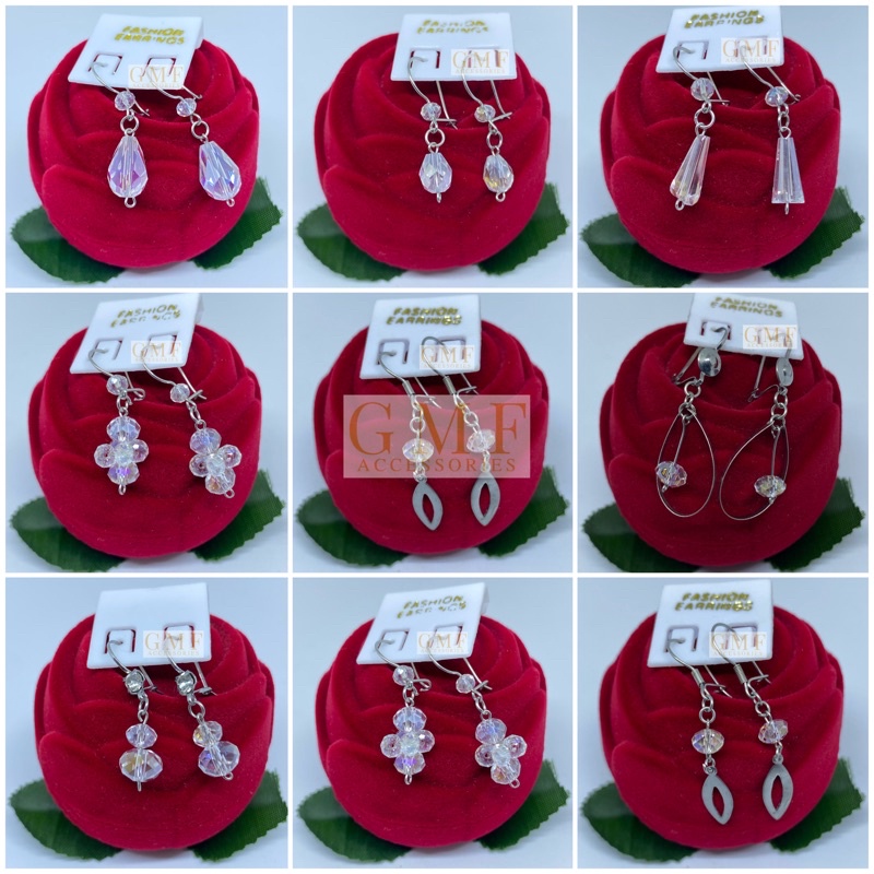 Anting Monel Mote Kristal Ada Banyak Macam Anting Anak-Anak Dewasa Anti Karat Stainless Steel