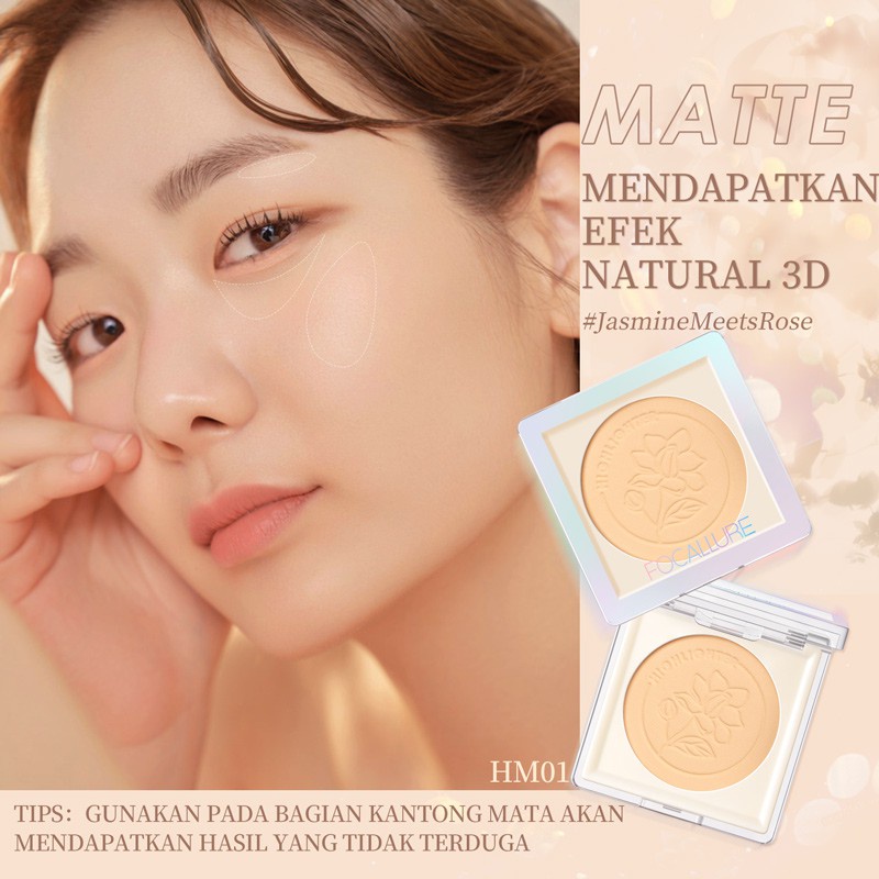 FOCALLURE #JasmineMeetsRose Make Up Blush On Cheek Lit Pressed Blush Blusher Face Highlighter Glitter Glow Bedak FA234