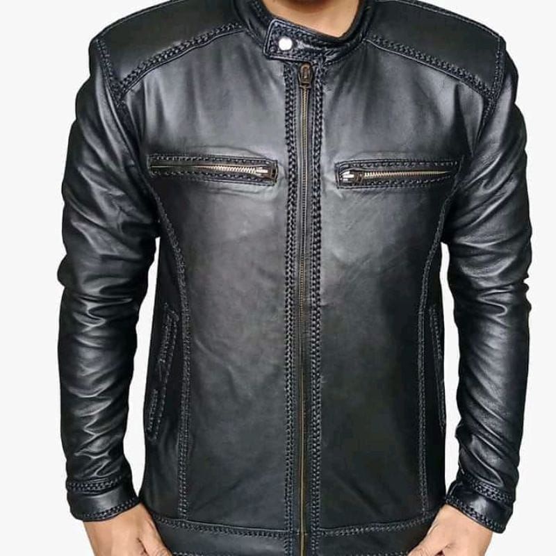 JAKET KULIT MODEL SULAM/JAKET KULIT ASLI DOMBA/TERBARU/JAKET KEREN PRIA/GARANSI UANG KEMBALI