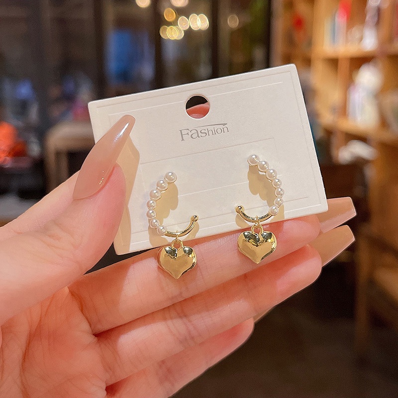 Anting Stud 925 silver needle Aksen Mutiara Untuk Wanita