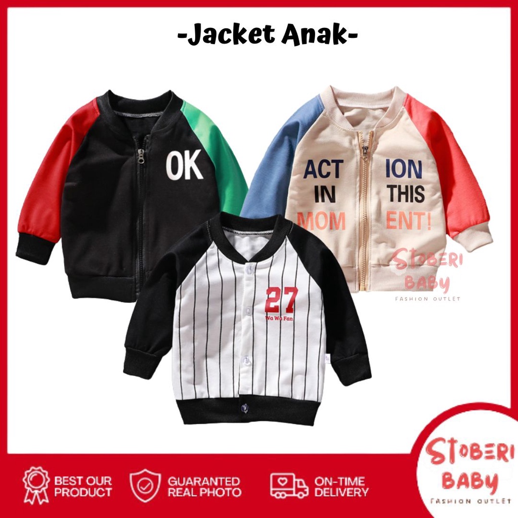 stoberi baby -  JACKET Anak laki-laki perempuan Hoodie Anak Import Lucu Casual