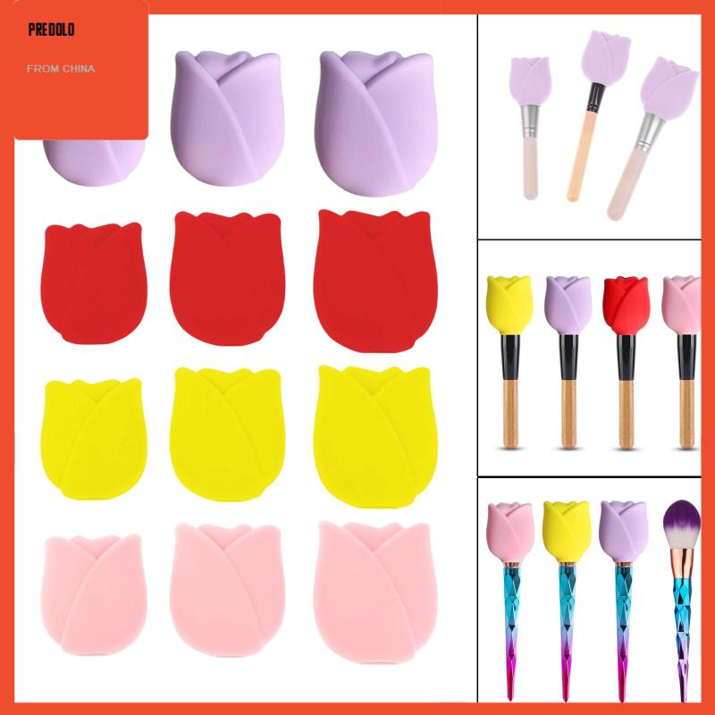 3pcs Cover Pelindung Brush Makeup Bahan Silikon Untuk Travel