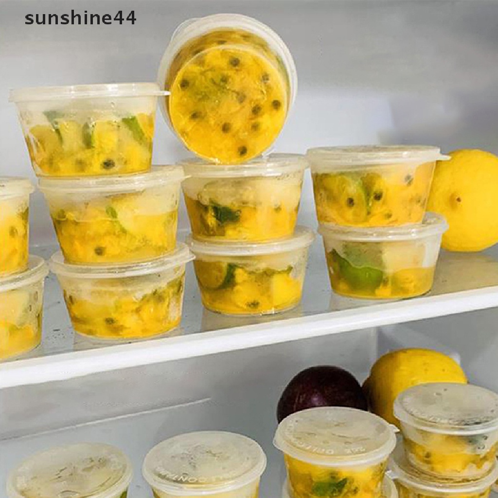 Sunshine 10PCS / Set Kontainer Plastik Transparan Sekali Pakai Untuk Saus / Bumbu Dapur