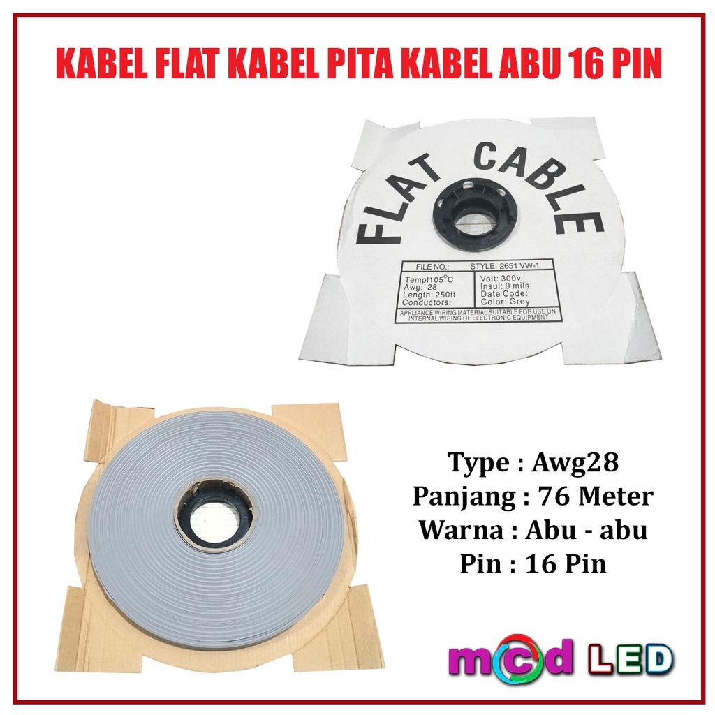 KABEL FLAT KABEL PITA KABEL ABU KABEL DATA 16 PIN