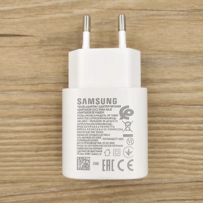 CHARGER SAMSUNG ORIGINAL100% TAB S7 S7 FE 25WATT SUPER FAST CHARGING USB TYPE C CASAN ORI