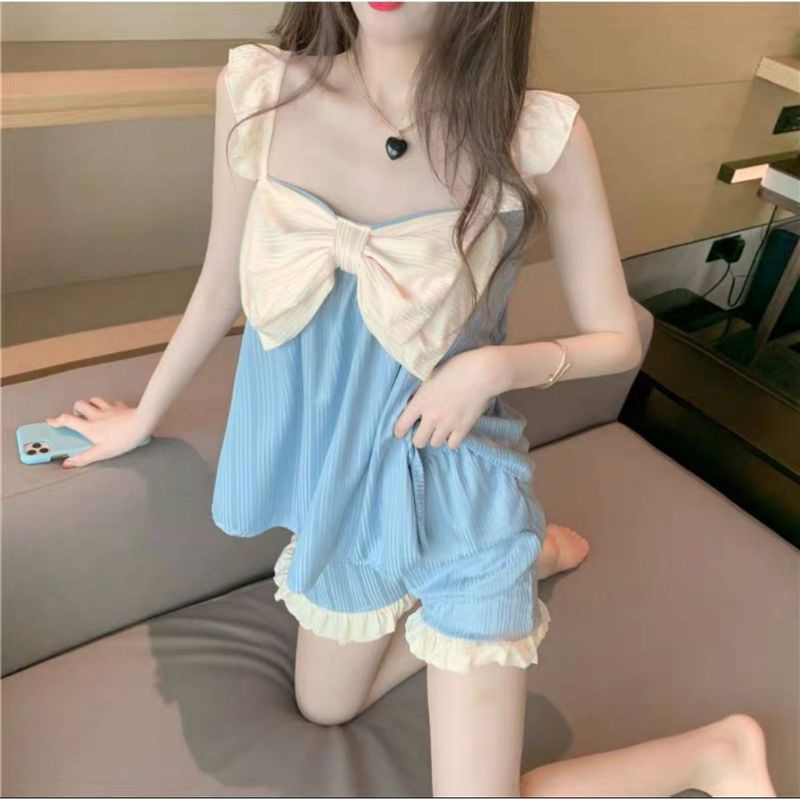 Baju Tidur Piyama Import Tanktop Wanita /Piyama Wanita hotpant import Singlet Tali Satu