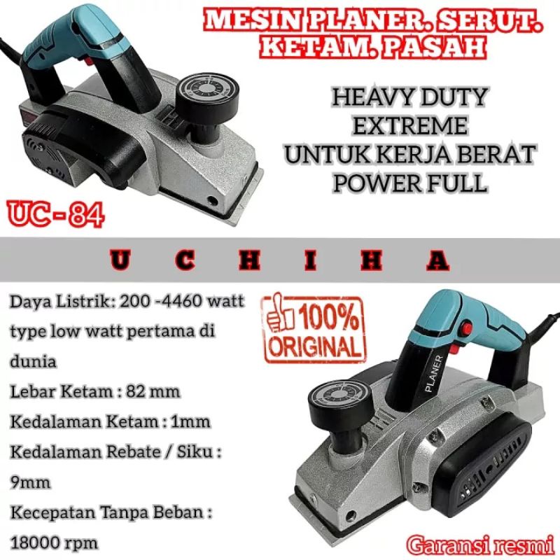 Mesin serut/planer/pasah/sugu/ketam merk UCHIHA JAPAN planer type UC 84 untuk kerja berat