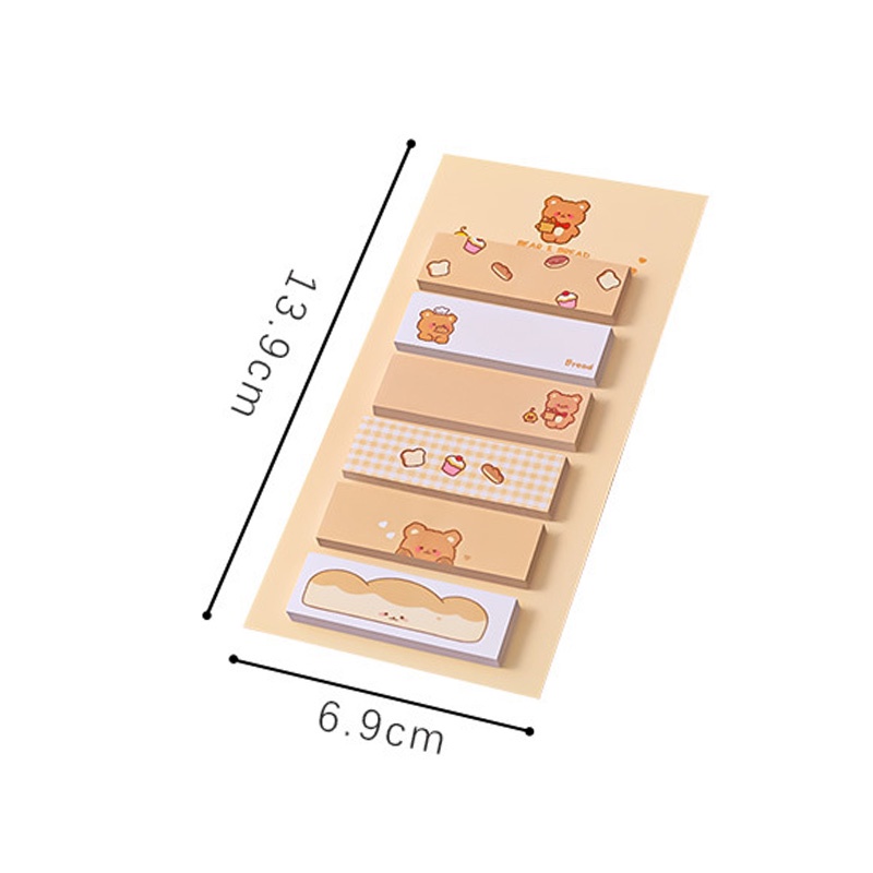 120 Lembar / Set Stiker Label Catatan Portabel Motif Kartun Untuk Pelajar