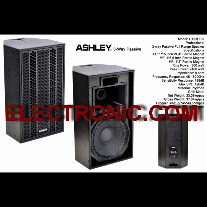 speaker pasif ashley G153PRO g 15pro 1pcs 3way ORYGINAL garansi 1tahun