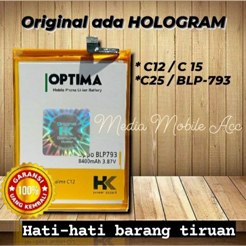 Baterai HK blp 793 blp793 realme c12 / c15 / C25 batre battery hk hologram garansi