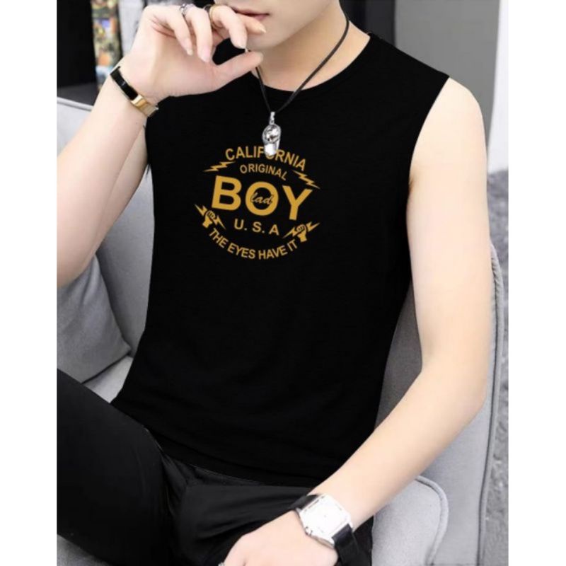 Baju Singlet Pria BOY/Baju Pria Tanpa Lengan Keren_Baju santai Pria-baju oblong