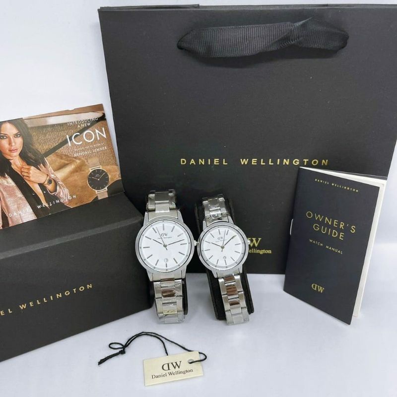 Jam Tangan DW Coupel Sepasang Terlaris Daniel Wellington Formal Pria dan Wanita Stainliss Steel