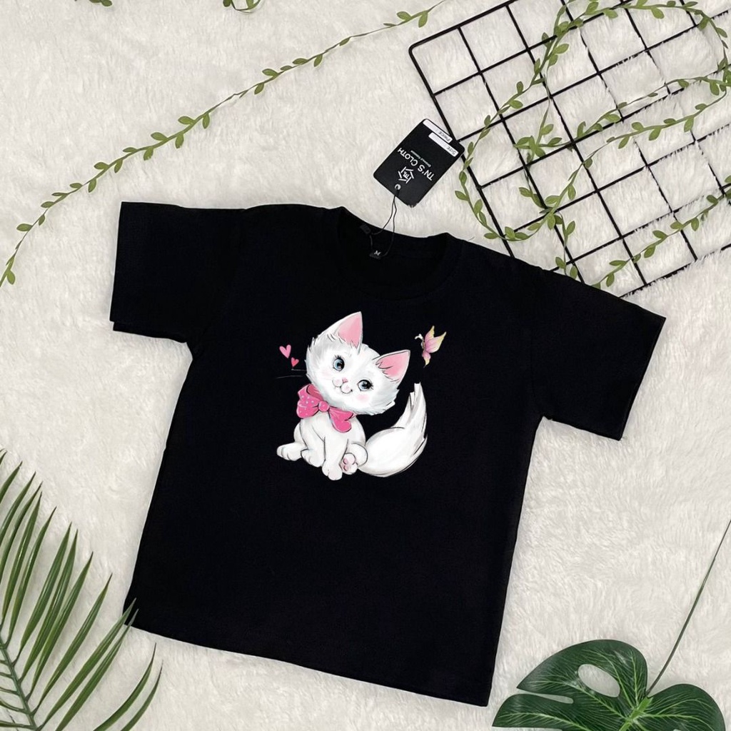 Baju kaos anak motif kucing lucu bahan lembut kaos santai anak umur 1-9 tahun