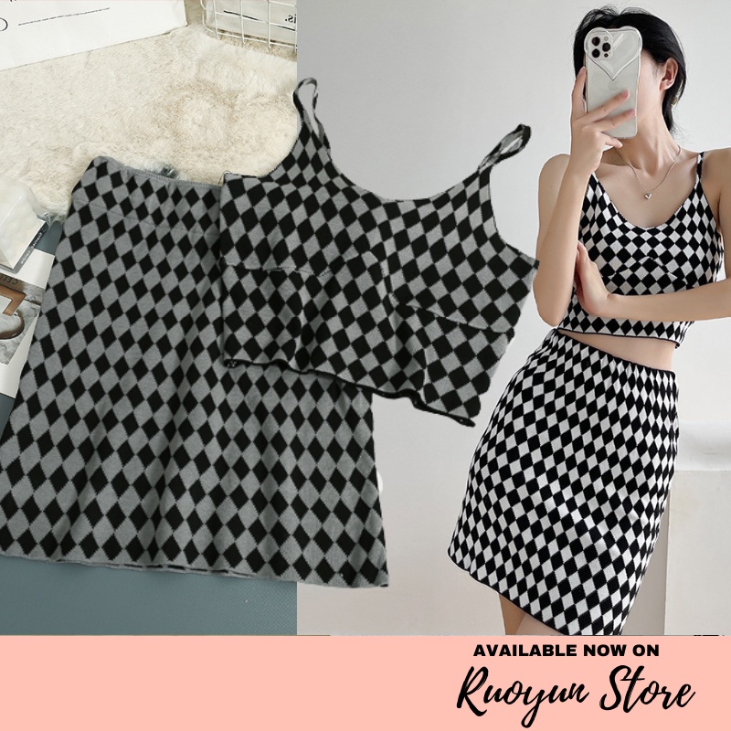 RYX - Sparrow Glimpse Korean One Set Top &amp; Skirt Wanita Fashion Casual / Jalan-Jalan - Ori Import