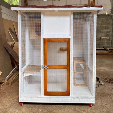 kandang hewan outdoor rumah kucing baja ringan kuat custom