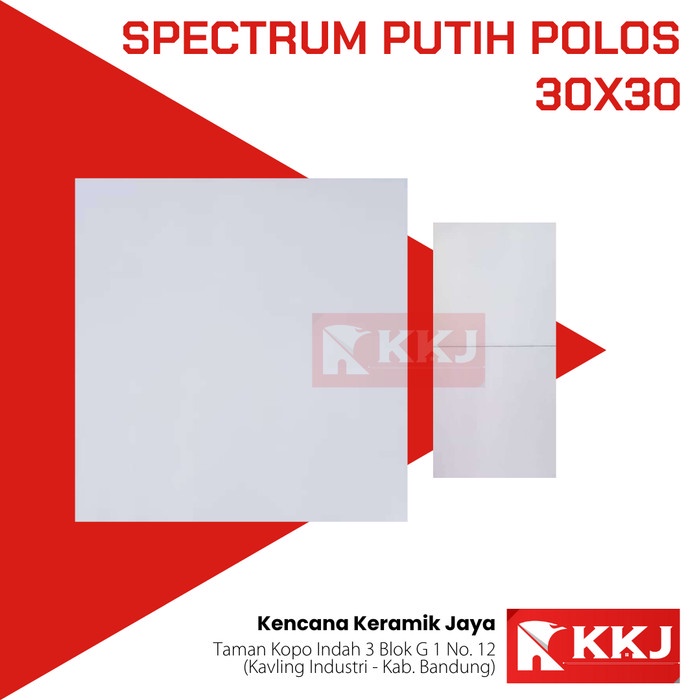 KERAMIK LANTAI 30X30 CM MULIA SPECTRUM PUTIH POLOS GRADE A KUALITAS 1