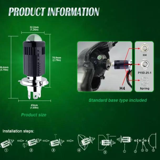 B14G Projer Led H4 2 Warna RTD M01F Original Bergaransi ZVB