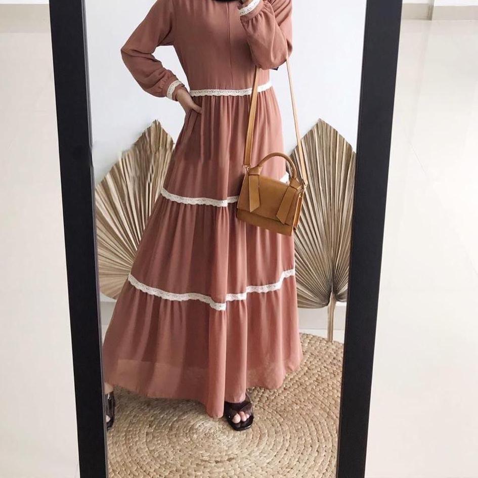 Murah Meriah ( S M L XL XXL XXXL 5L ) Anindya maxy | GAMIS SUSUN RENDA