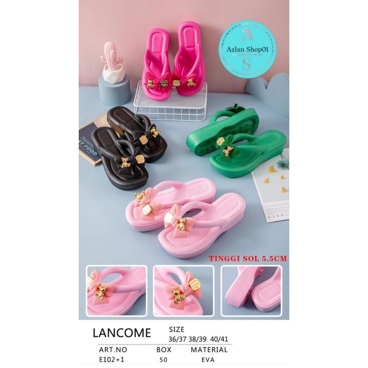 SANDAL JEPIT WEDGES WANITA JIBBITZ PITA E102+1 (36-41) SLIPPER BANGKOK TERLARIS