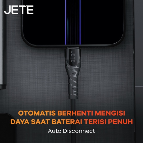 Kabel Data Kabel Type C to Type C Fast Charging with LED Light JETE Tiny 5 - Garansi 2 Tahun