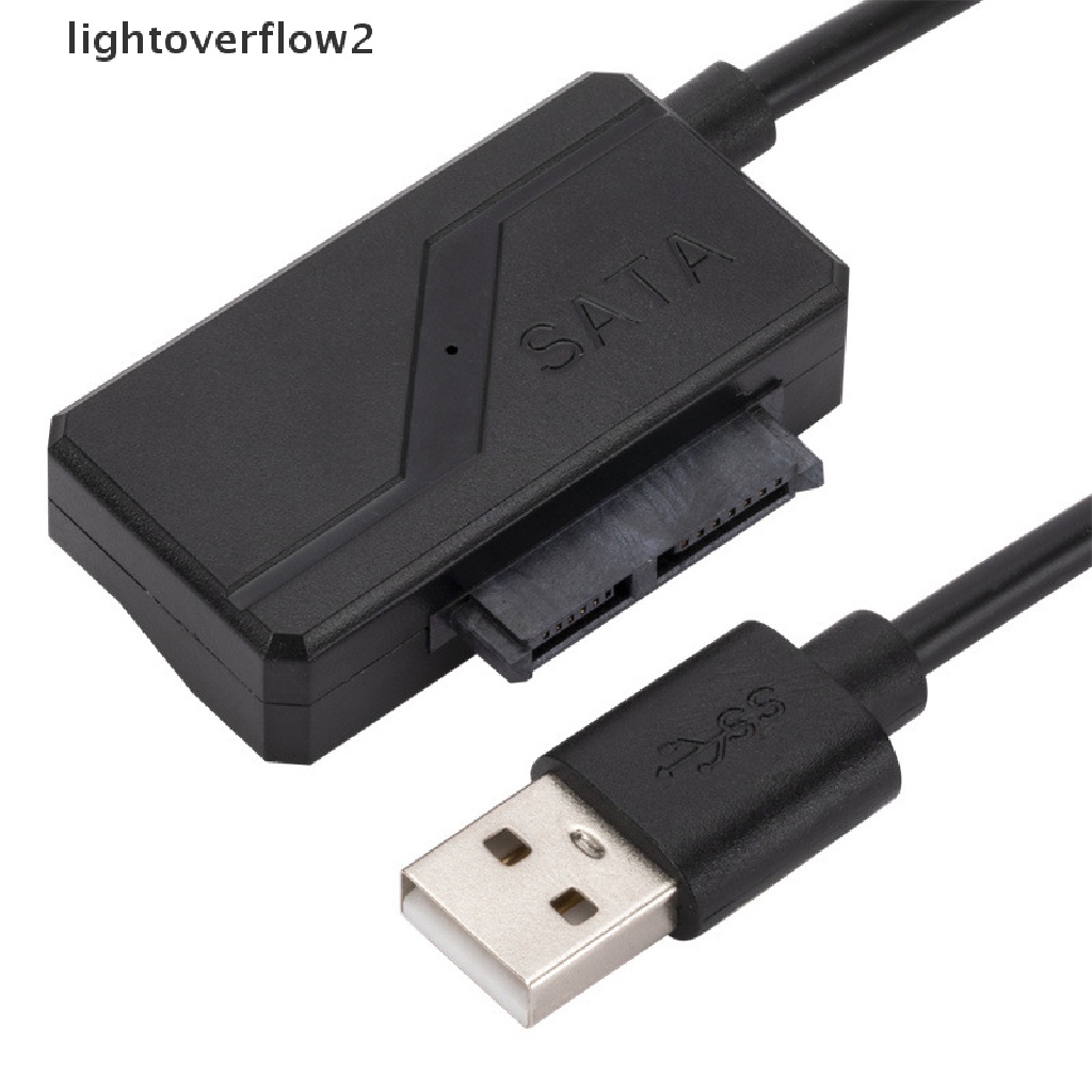 (lightoverflow2) Kabel Adapter Converter CD / DVD Rom Sata Ke USB 2.0 Untuk Komputer PC
