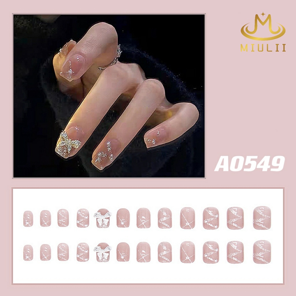 MIULII / KUKU PALSU   A0549  / 24PCS / 3D / NAIL ART / PREMIUM / CUTE / FREE LEM JELLY / KUTEK
