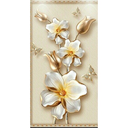 Hiasan dinding cetak gambar bunga estetik plus bingkai