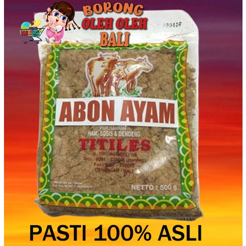 

ABON AYAM TITILES 500 GRAM ABON AYAM TITILES MURAH ABON KHAS BALI ABON TITILES MURAH