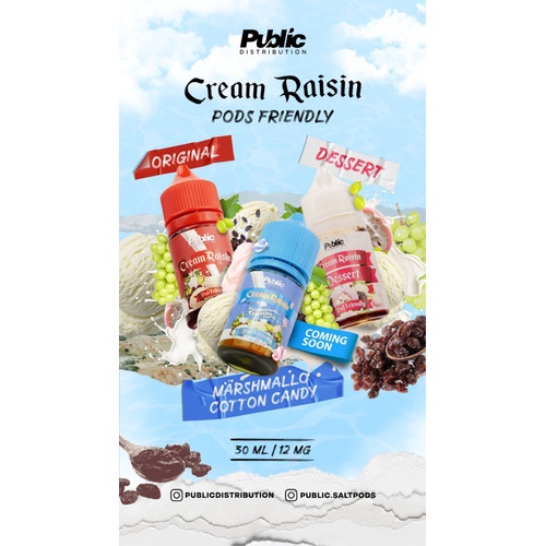 CREAM RAISIN V1 V2 V3 PODS FRIENDLY 30ML 12MG BERPITACUKAI