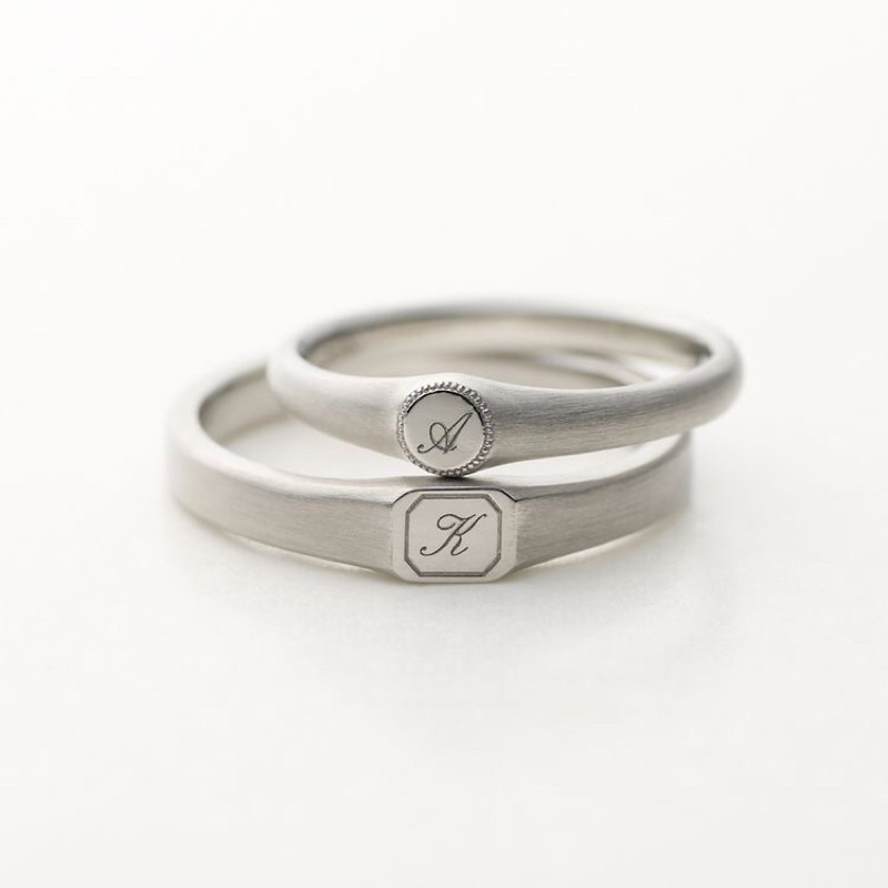 Cincin nikah emas paladium perak coupel handmade inisial nama