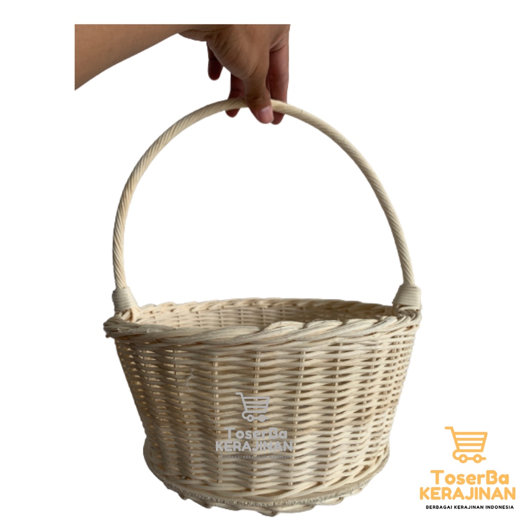 Keranjang rotan parcel bulat / ukur besar