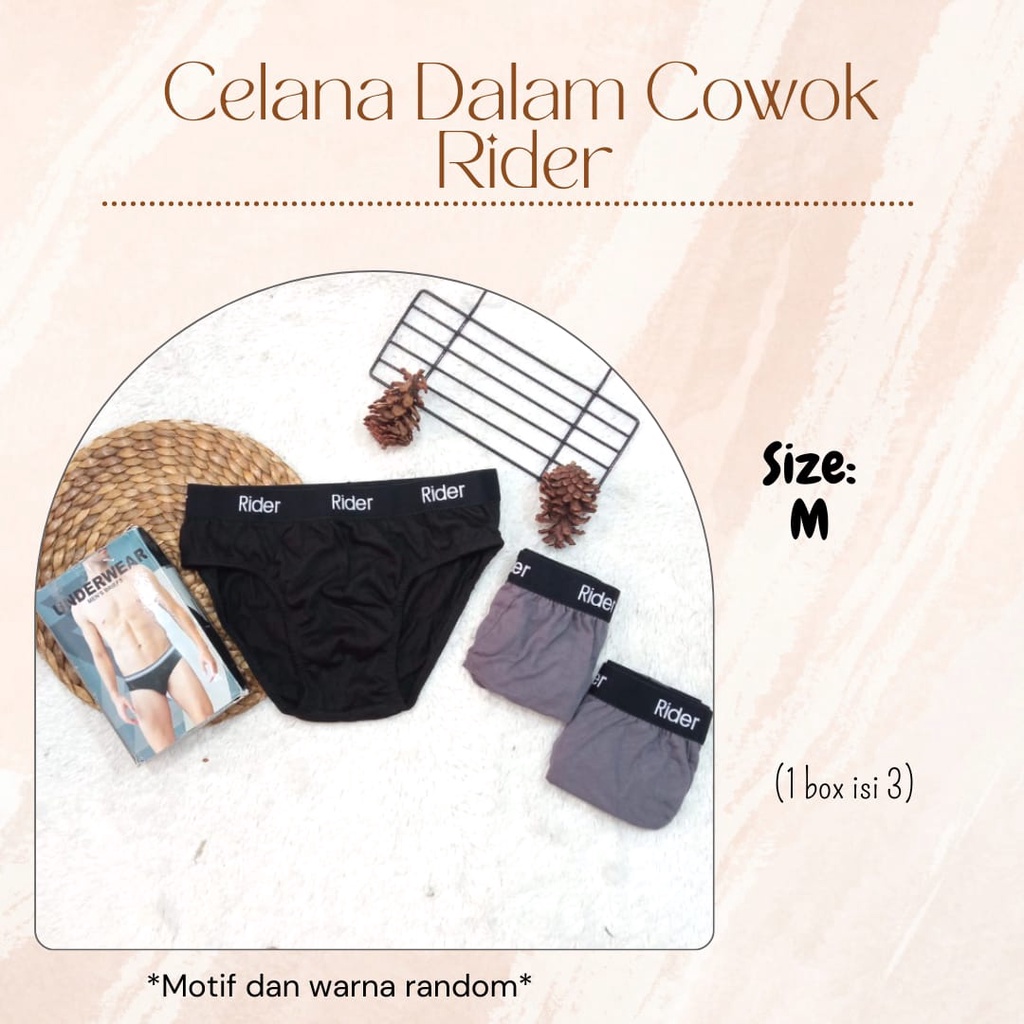 Jual CELANA DALAM RIDER SPORT COWOK ISI 3 MOTIF DAN WARNA RANDOM ...