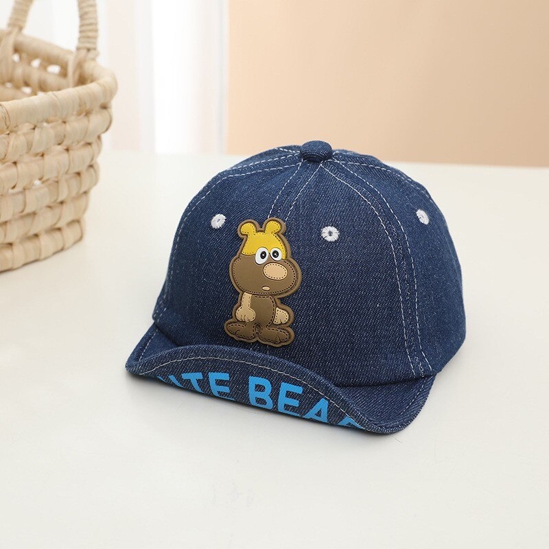 COD- Topi anak laki laki impor korea Usia 1-3 tahun / topi anak laki laki MOTIF BEAR DENIM LUCU / Topi korea