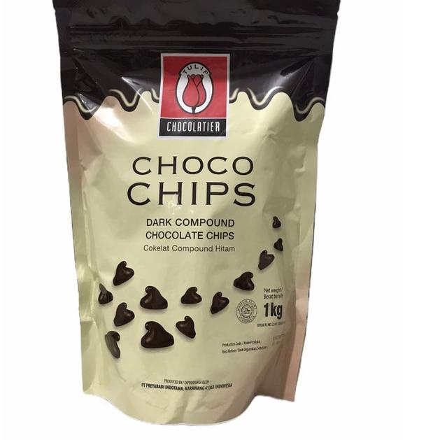 

Spesial Promo--Choco Chips Compound Tulip 1kg Cokelat chip