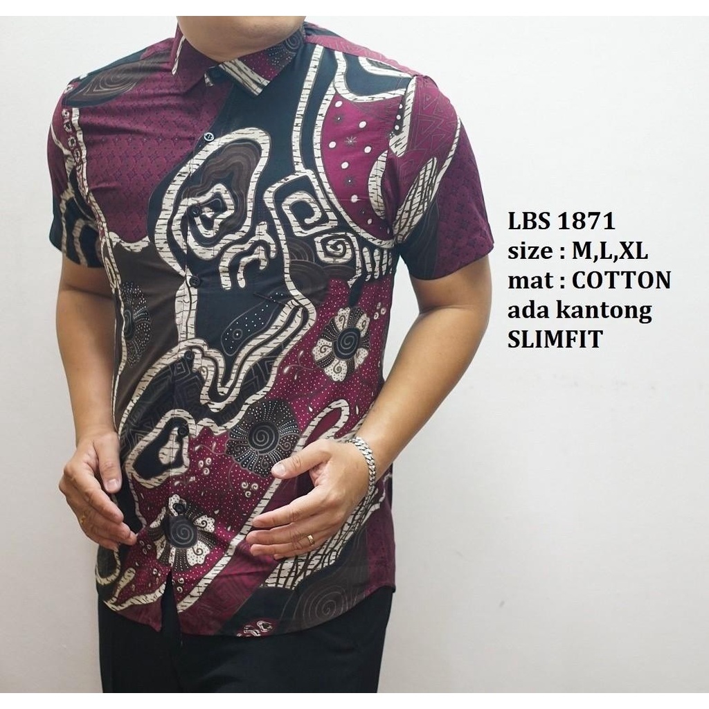 KEMEJA BATIK PRIA SLIM FIT BAJU BATIK PRIA SLIM FIT PREMIUM LBL1871