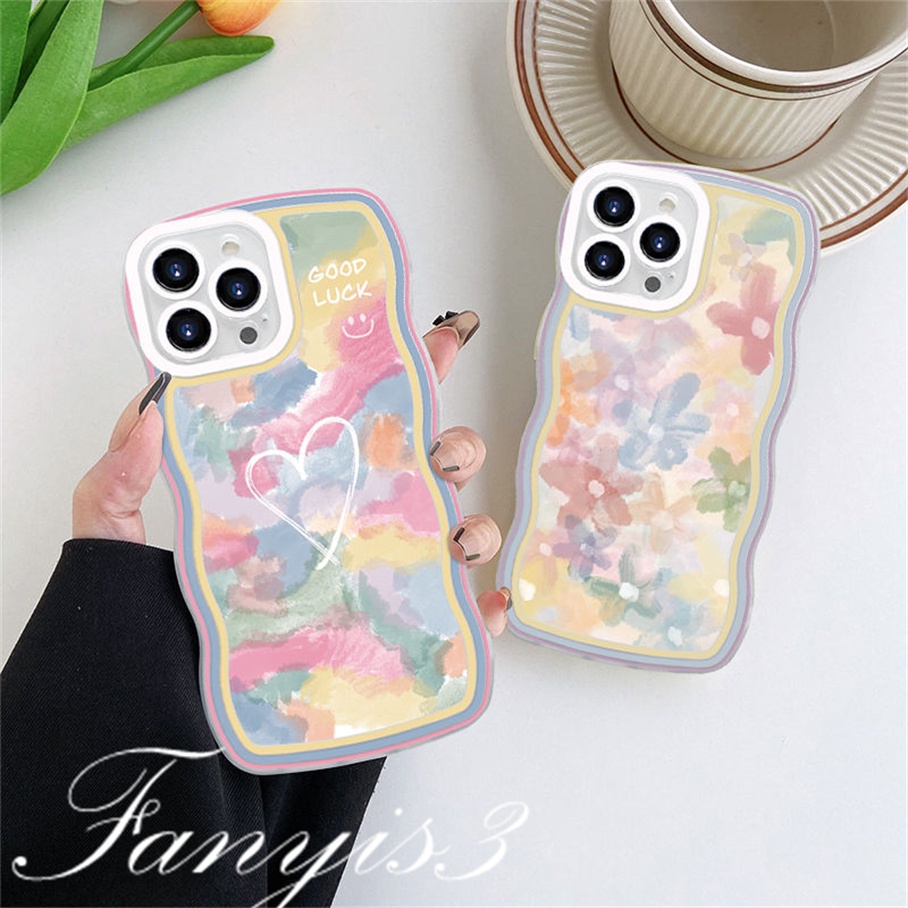 Compatible For iPhone 14 13 12 11 Pro Max X XR Xs Max 8 7 6 6s Plus SE 2020 Soft Case TPU Motif Lukisan Bunga Untuk