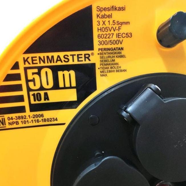 KENMASTER KABEL ROLL 50 METER 10A SNI - COLOKAN LISTRIK 4 LUBANG 50M DFJ6479HT