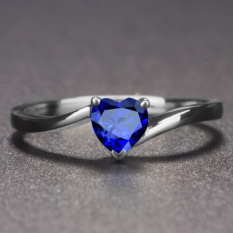 Goldkingdom Perhiasan Fashion 24K Bangkok Aksesoris Ready Stock Minimalis Delapan Hati Delapan Panah Merah Safir Hati Berlapis Emas Asli Kadar 375 Sterling Silver Cincin Wanita