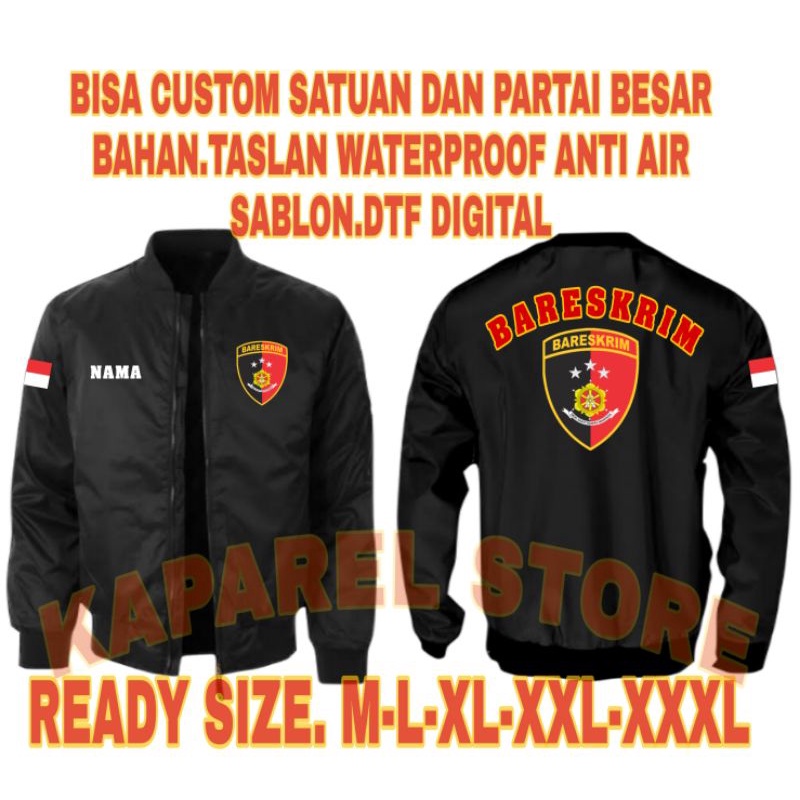 Jaket Bomber Bareskrim Polri / Bomber Polisi Bareskrim Polri Terbaru Anti Air Gratis NAMA