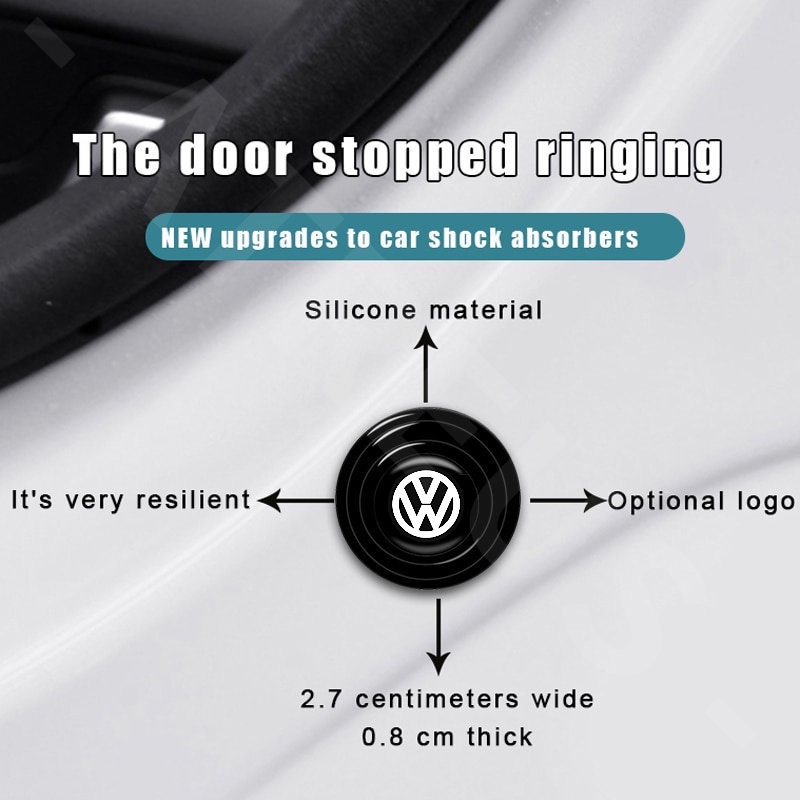 Volkswagen 4 / 8 / 12Pcs Stiker Silikon Peredam Suara Anti Shock / Benturan Untuk Pintu Bagasi Mobil Polo Golf