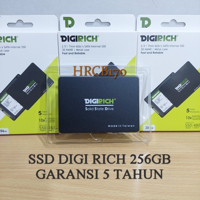 SSD DIGI RICH 256GB 2.5 Inch SLIM 6.0Gb/s SATA 3 Internal SSD -HRCB