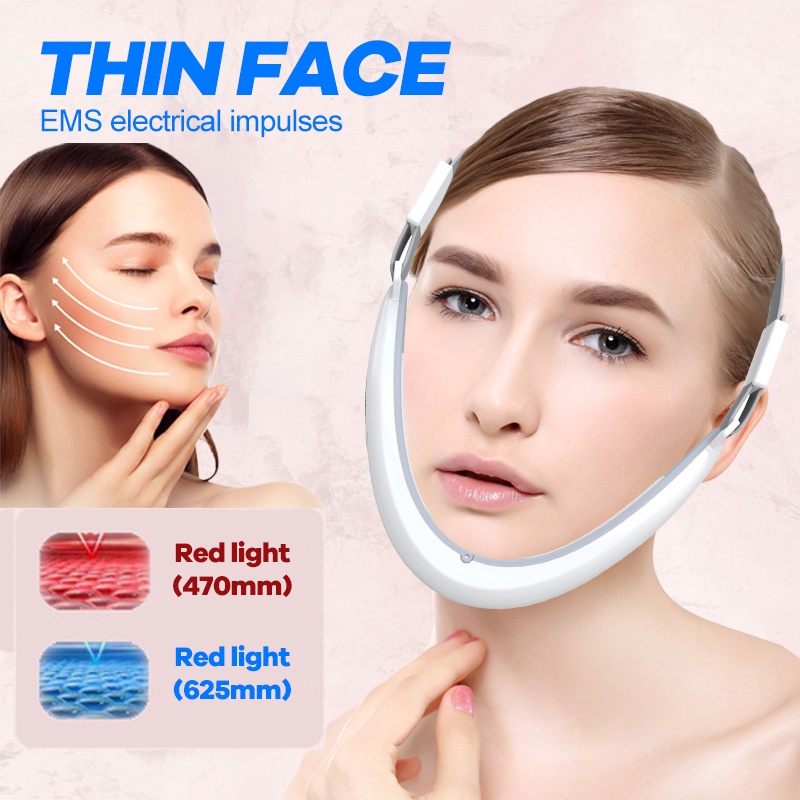 V Shape Face Slimming 3D Shape Oval Face Lift Pembuat V-Shaped Face  Red Blue LED Photon Therapy Alat Kecantikan