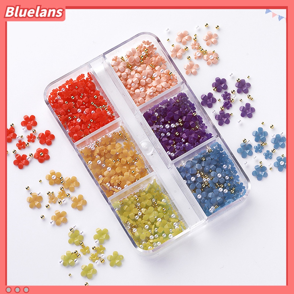 (In Stock) Kacamata Hitam Lensa Warna Warni ♡Set Manik-Manik Mini Bentuk Hati Bunga 3D Untuk Dekorasi Nail Art